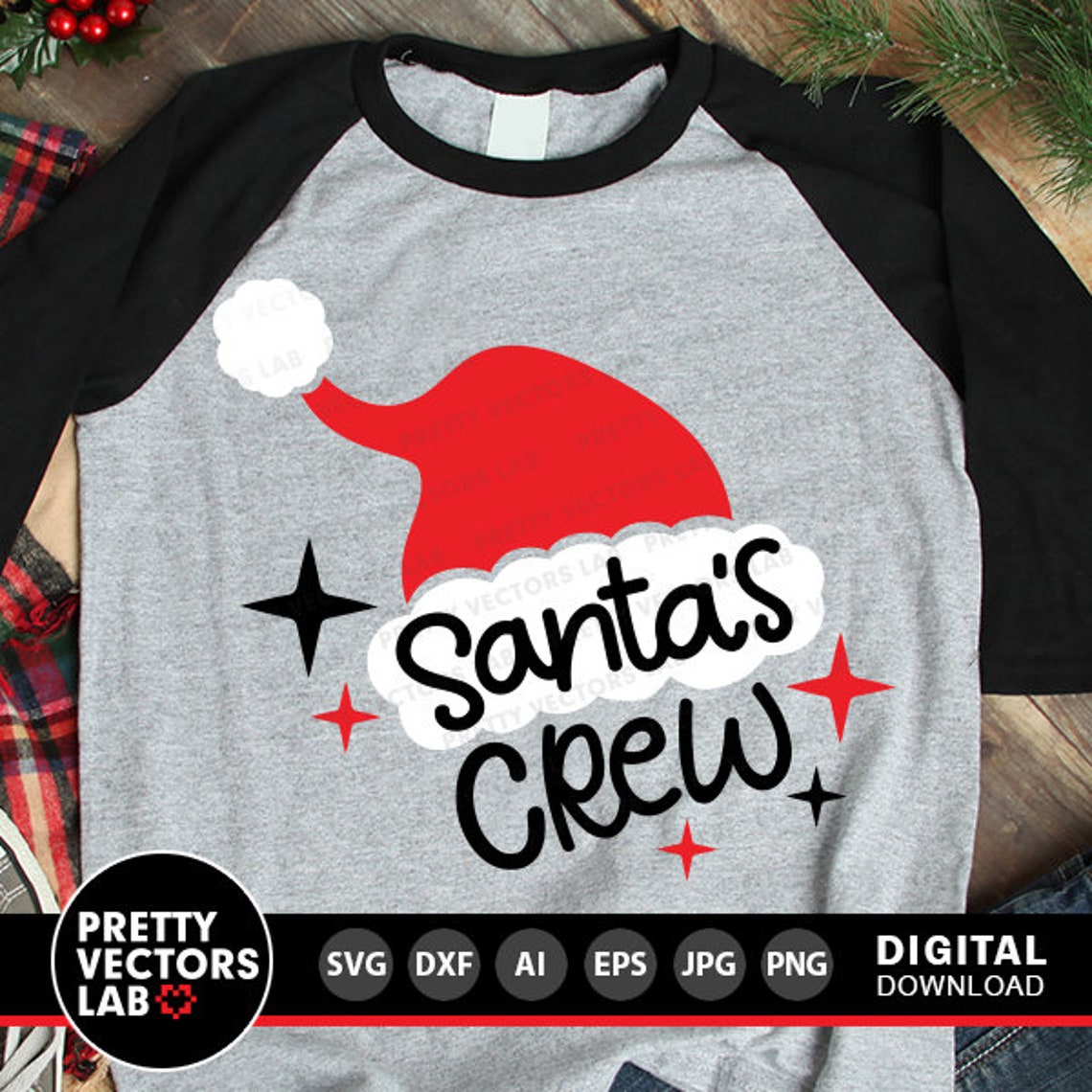 Santa's Crew Svg Christmas Svg Santa Hat Svg Dxf Eps - Etsy