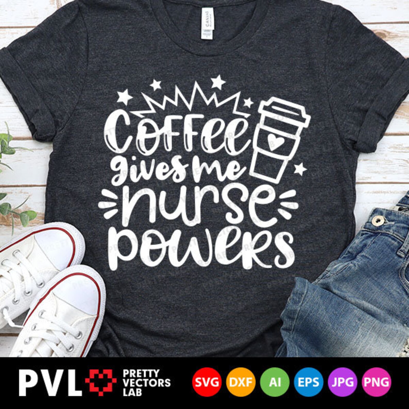 Download Nurse Saying Svg Coffee Gives Me Nurse Powers Svg Love | Etsy