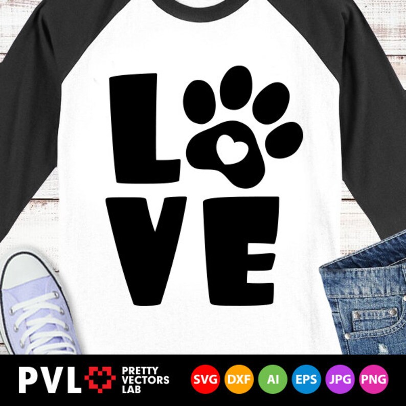 Love Paw Print Svg Dog Love Svg Dog Mom Svg Pets Lovers | Etsy