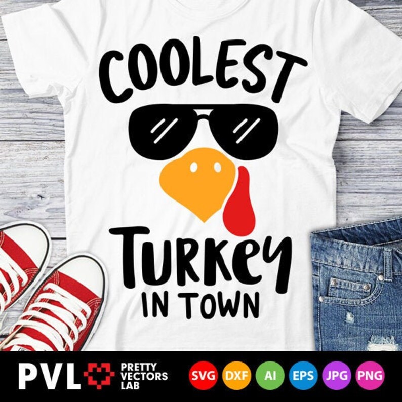 Download Coolest Turkey in Town Svg Boys Thanksgiving Svg Boy Turkey | Etsy