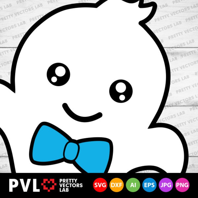 Cute Ghost Svg Halloween Svg Little Ghosts With Bow Svg Boy | Etsy