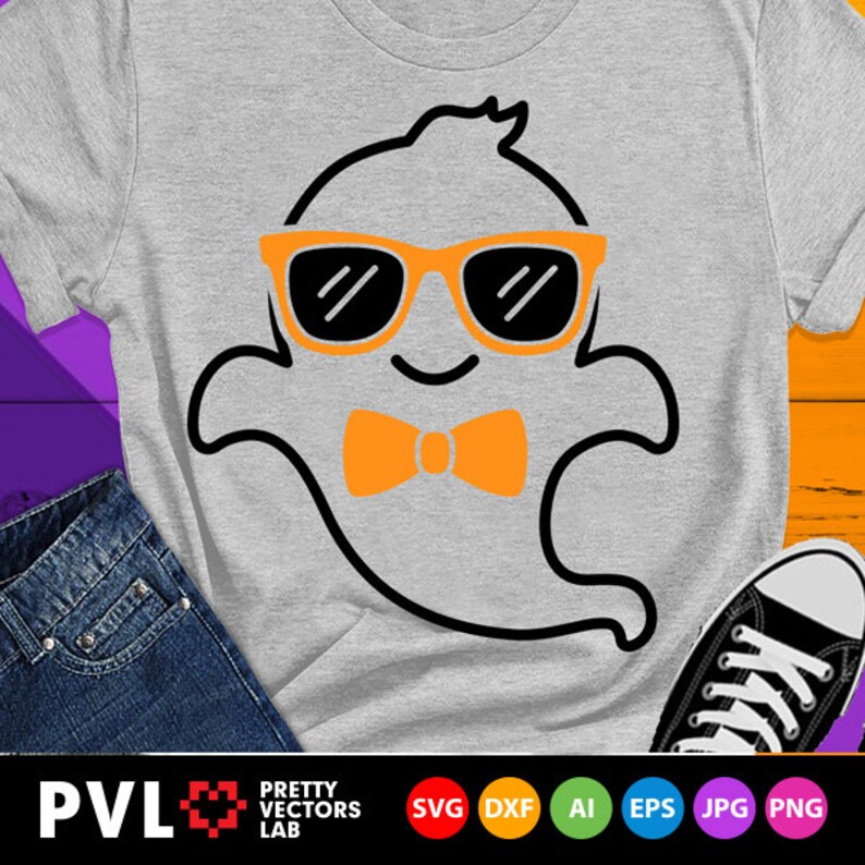 Download Boy Ghost Svg Halloween Svg Ghost with Sunglasses Svg Dxf | Etsy