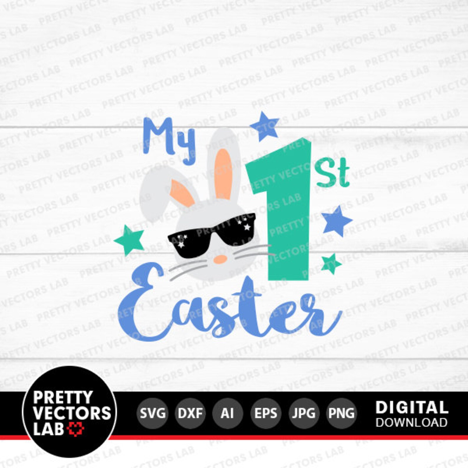 My 1st Easter Bunny Svg My First Easter Cut Files Baby Boy Etsy
