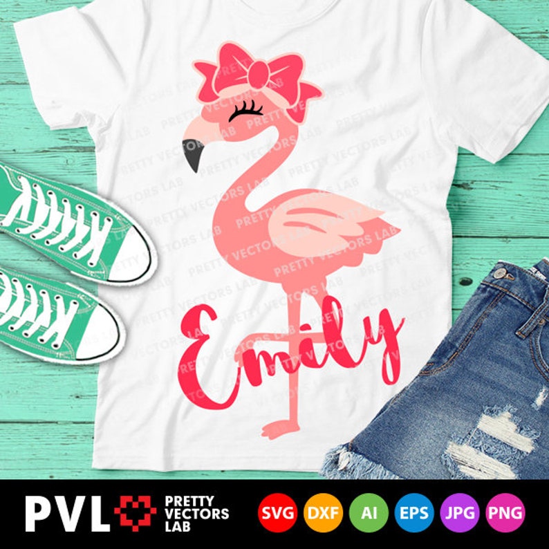 Download Flamingo Svg Flamingo with Bow Svg Summer Svg Dxf Eps | Etsy