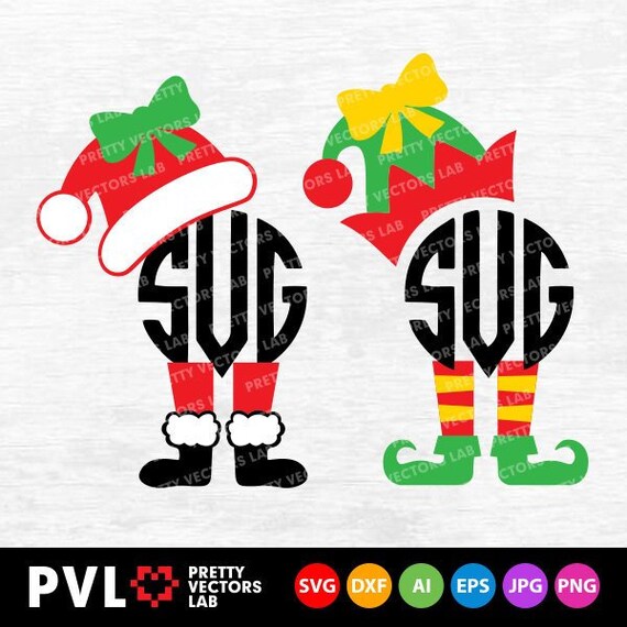 Download Free Santa Girl Monogram Svg Elf Girl Monogram Svg Santa Hat And Etsy SVG DXF Cut File