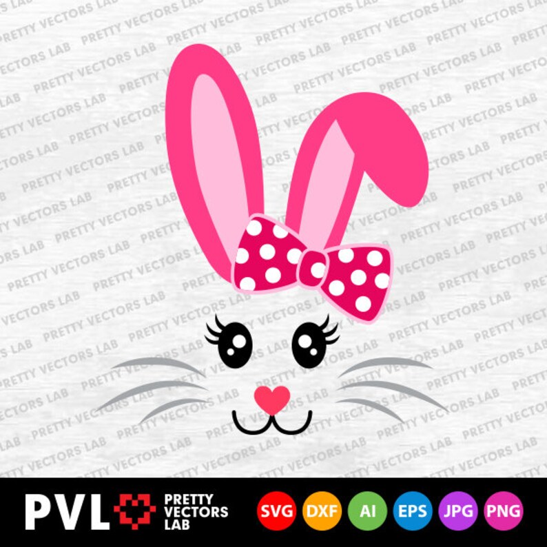 Bunny Svg Easter Svg Cute Bunny Face Svg Dxf Eps Girl | Etsy