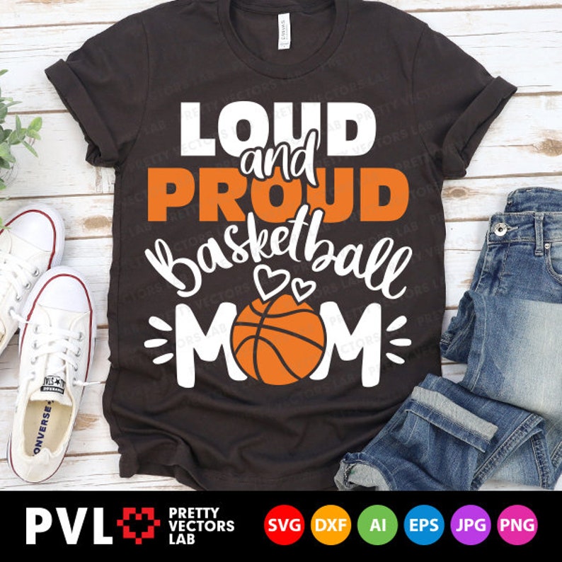 Högljudd och stolt basketmamma Svg, basket Svg, kärleksbasket klippfiler, Cheer Mama Svg, Dxf, Eps, Png, sportcitat, silhuett Cricut bild 3