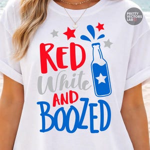 Rödvit och berusad PNG SVG, 4 juli Svg Png, rolig fjärde juli-grafik, Amerika, USA-skjortdesign, sublimering (digital nedladdning) bild 9