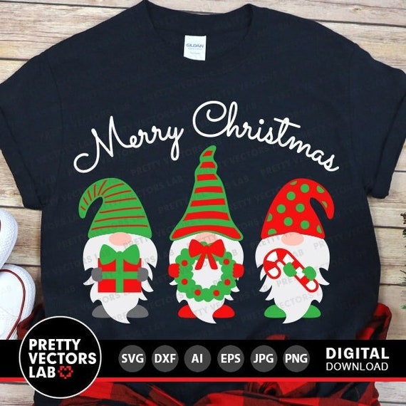 Merry Christmas Gnomes Svg, Christmas Svg, Gnome Svg Dxf Eps Png, Holidays Cut Files, Elf Svg, Winter Clipart, Santa Svg, Silhouette, Cricut