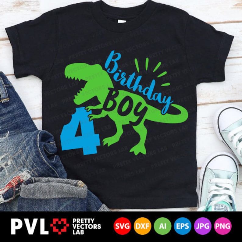 Download Dinosaur Birthday Boy Svg Four Rex Svg 4th Birthday Svg ...