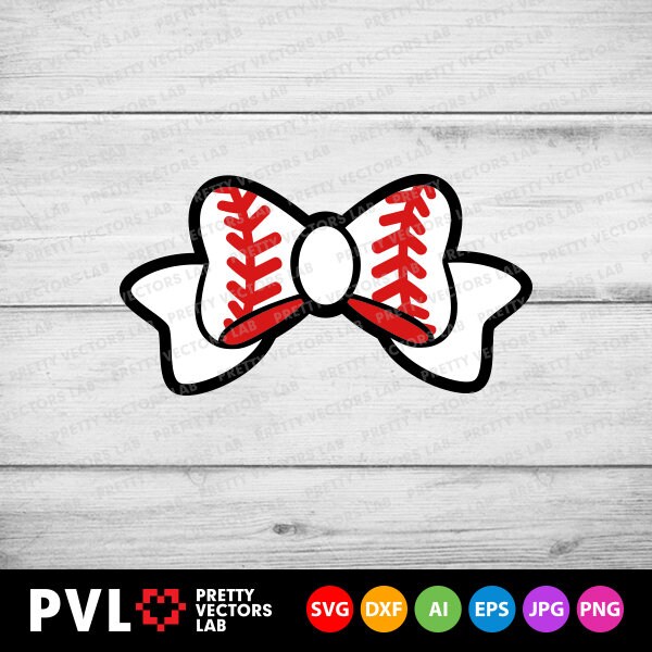 Baseball Bow Svg Baseball Svg Girls Cut Files Baseball Etsy España