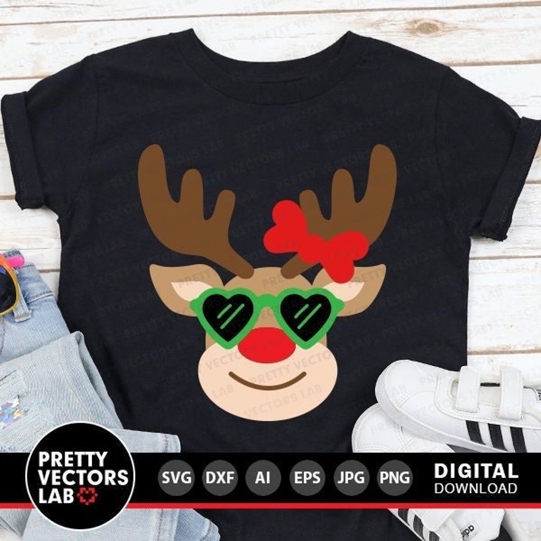 Reindeer With Sunglasses Svg, Christmas Svg, Girl Reindeer Svg, Dxf ...