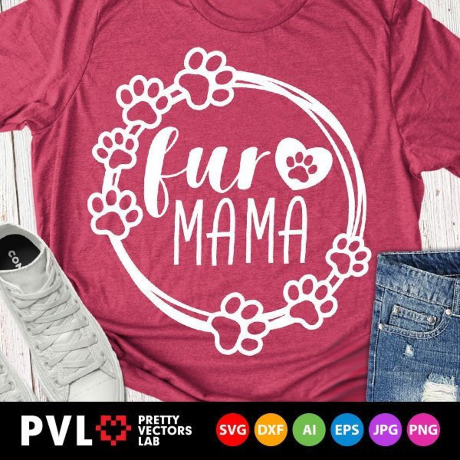 Fur Mama Svg Dog Mama Cut Files Fur Mom Svg Cat Mama Svg | Etsy