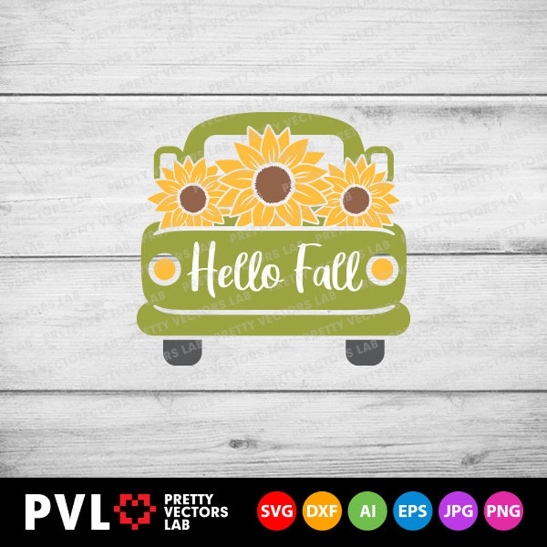 Download Sunflower Truck Svg Camion avec tournesols Svg Fall Cut | Etsy