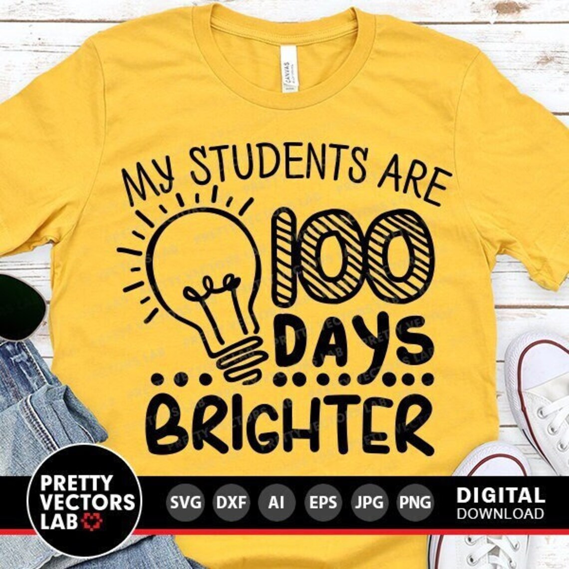 My Students Are 100 Days Brighter Svg, Teacher Svg, 100th Day of School ...