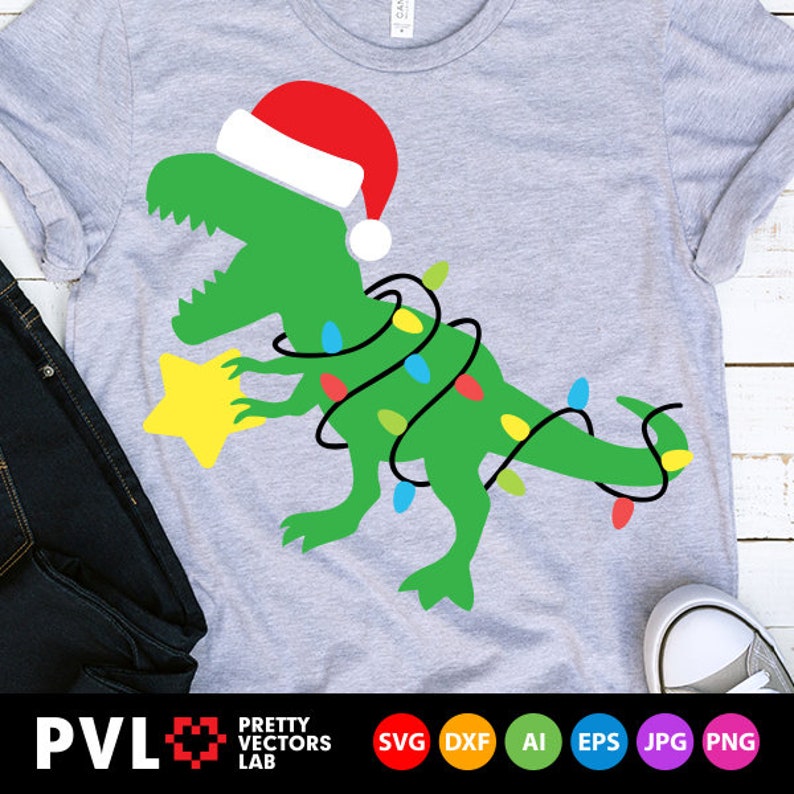 Download Christmas Dinosaur Svg Santa T-Rex Svg Holiday Dino with ...
