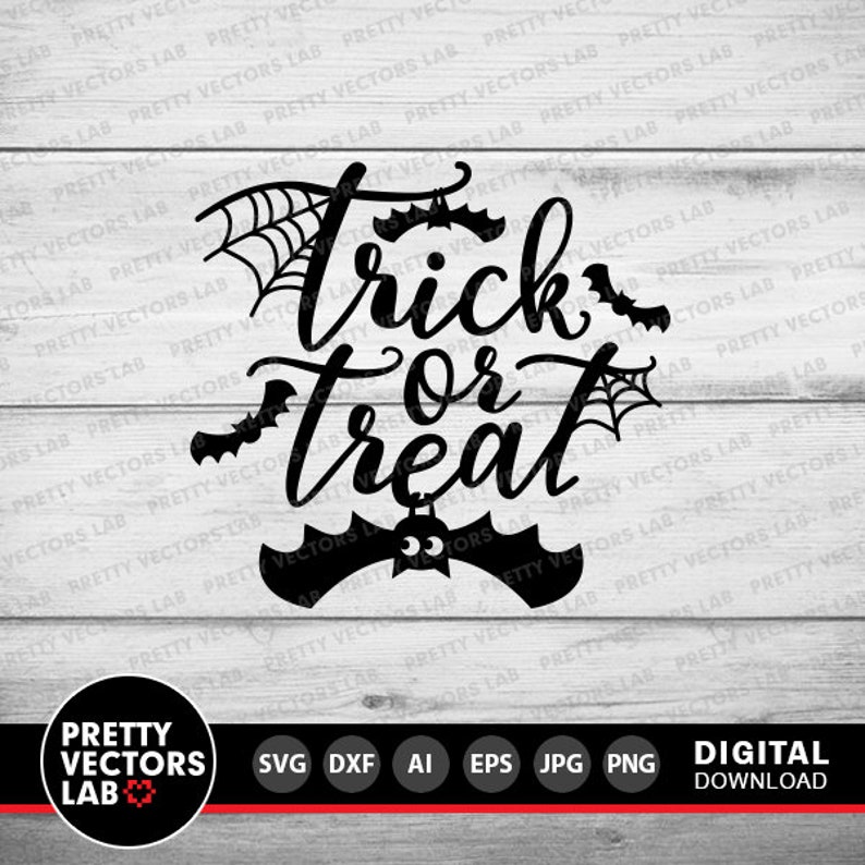 Trick or Treat SVG, Halloween Laser Cut Files, Spooky Sign Svg Png, Door Hanger Svg Png, Halloween Porch Decor, Glowforge Silhouette Cricut image 13