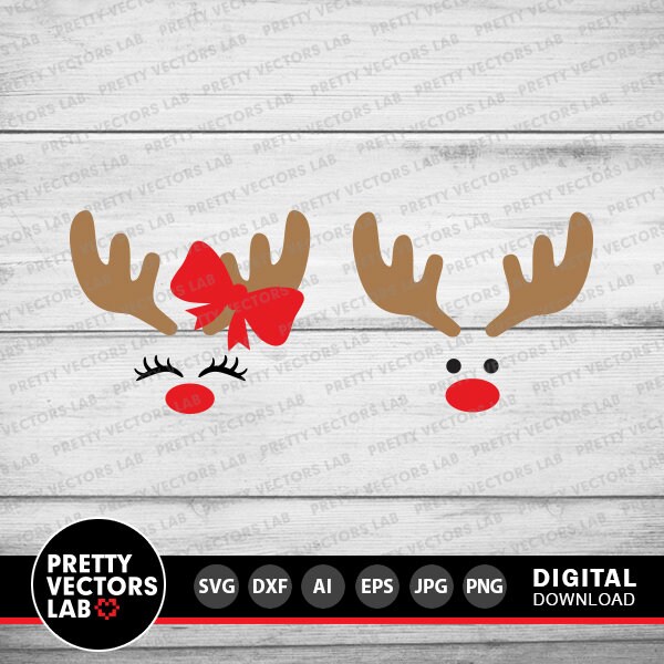 Christmas Svg, Reindeer Face Cut Files, Deer Svg Dxf Eps Png, Kids ...