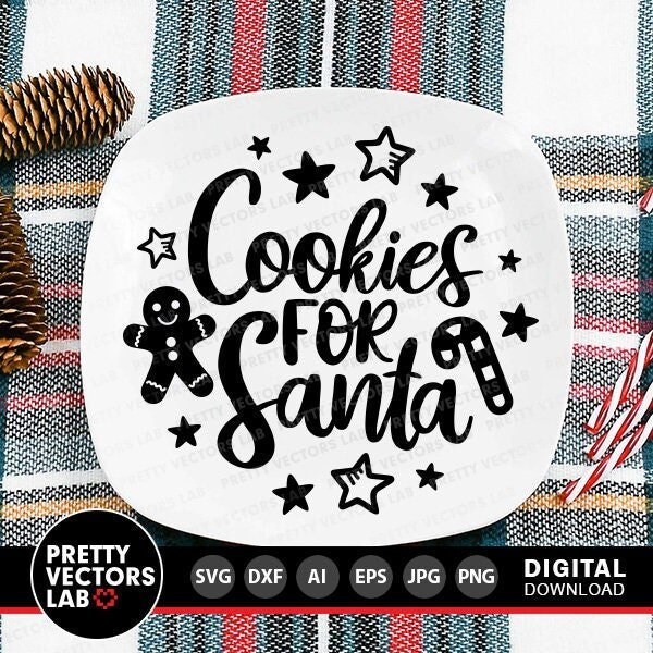 Plate Of Christmas Cookies Clipart Black And White