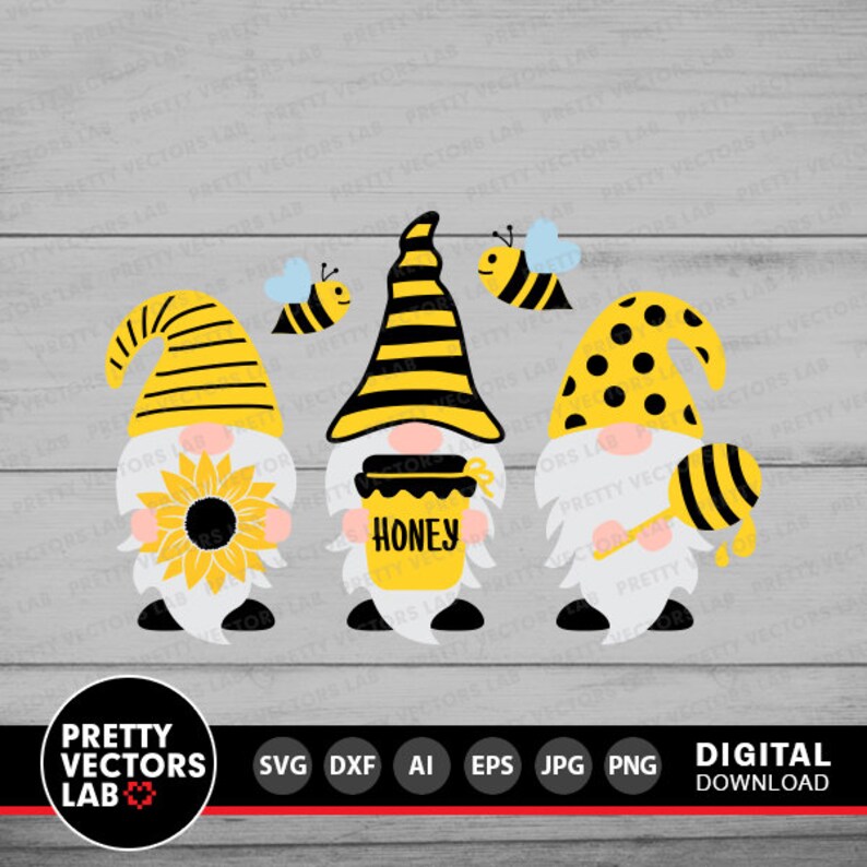Bee Gnome Svg, Spring Gnomes Cut Files, Summer Gnomes Svg, Dxf, Eps ...