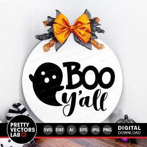 Boo Y'All Svg, Halloween Cut File, Boo Svg, Ghost Svg, Dxf, Eps, Png, Farmhouse Sign Svg, Kids Shirt Design, Baby Clipart, Silhouette Cricut image 2