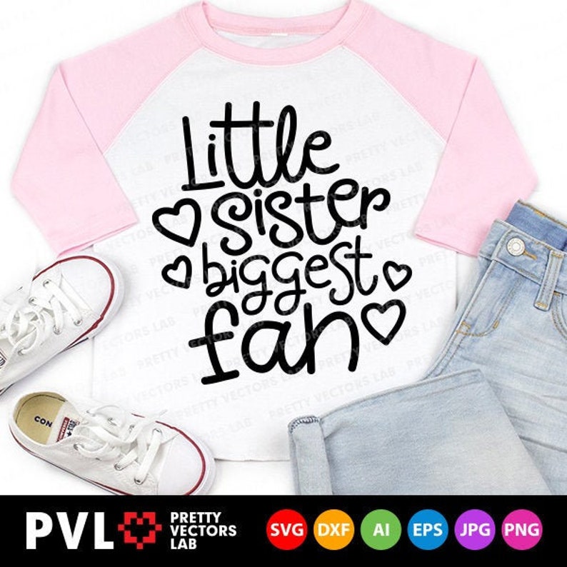 Little Sister Biggest Fan Svg Cheer Sister Cut Files - Etsy