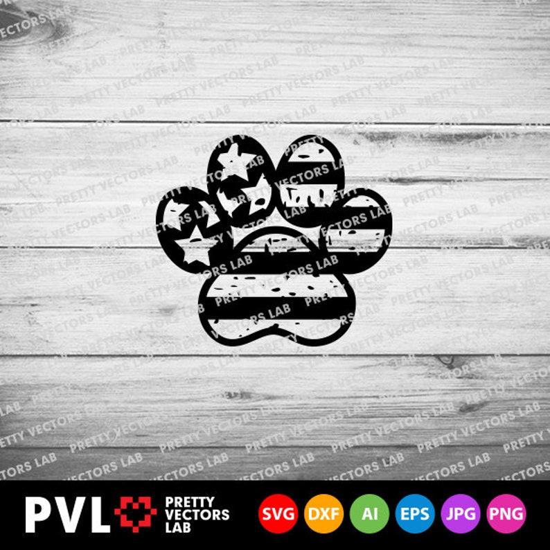 Download Paw Print American Flag Svg 4th of July Svg Dog Mom Cut | Etsy