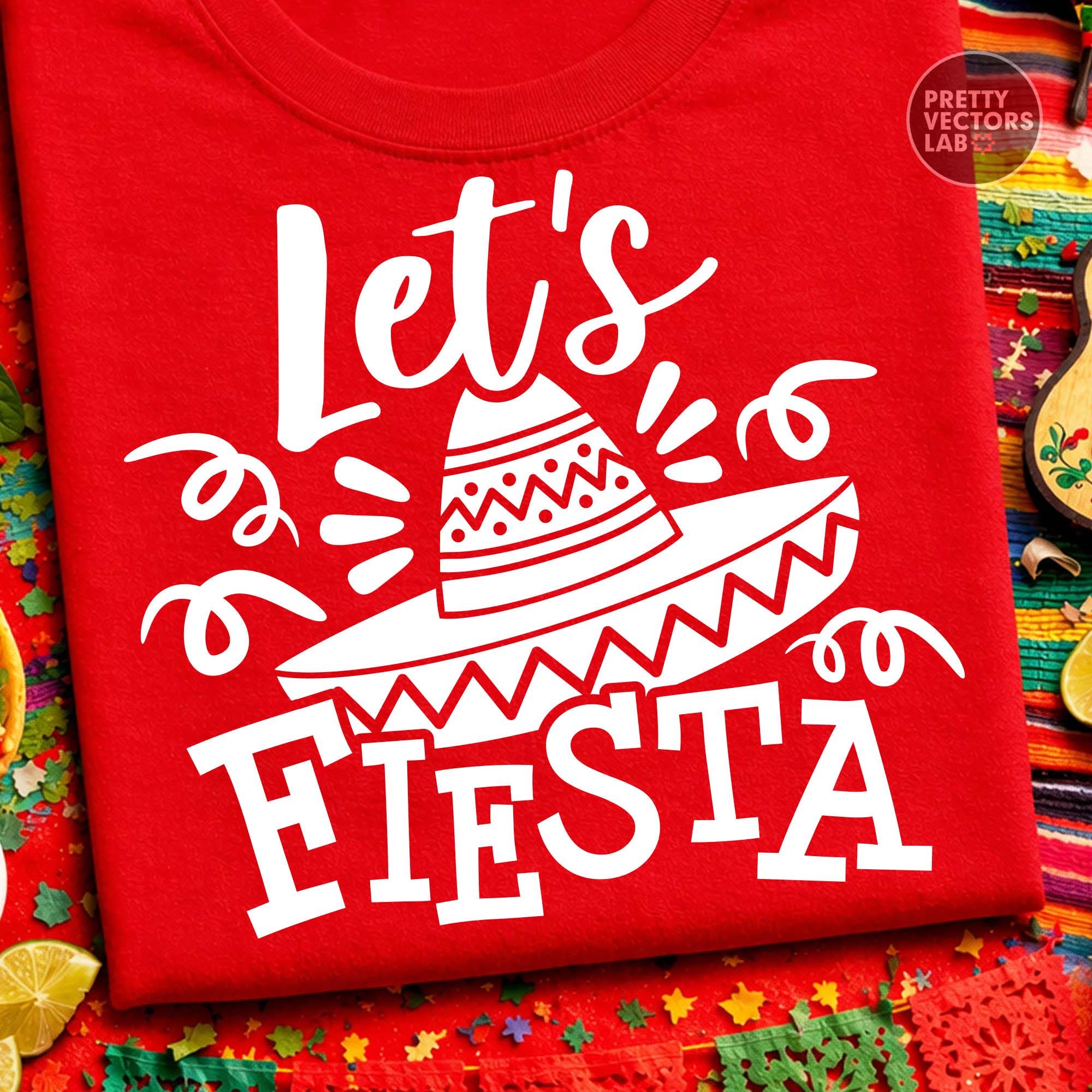 Let's Fiesta Cinco De Mayo PNG SVG, Mexican Hat Svg Png, Party Cut ...