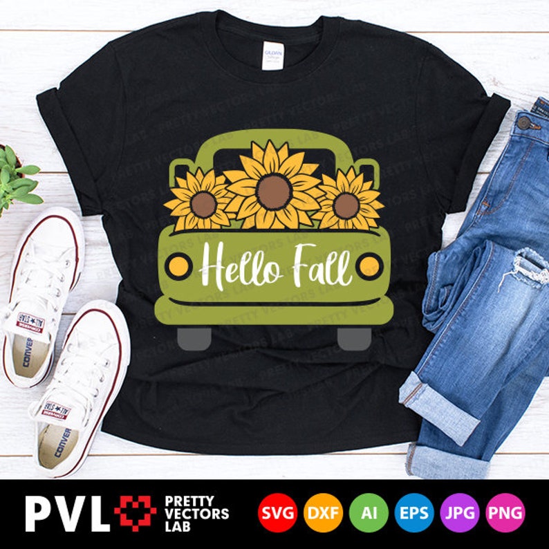 Download Sunflower Truck Svg Camion avec tournesols Svg Fall Cut | Etsy