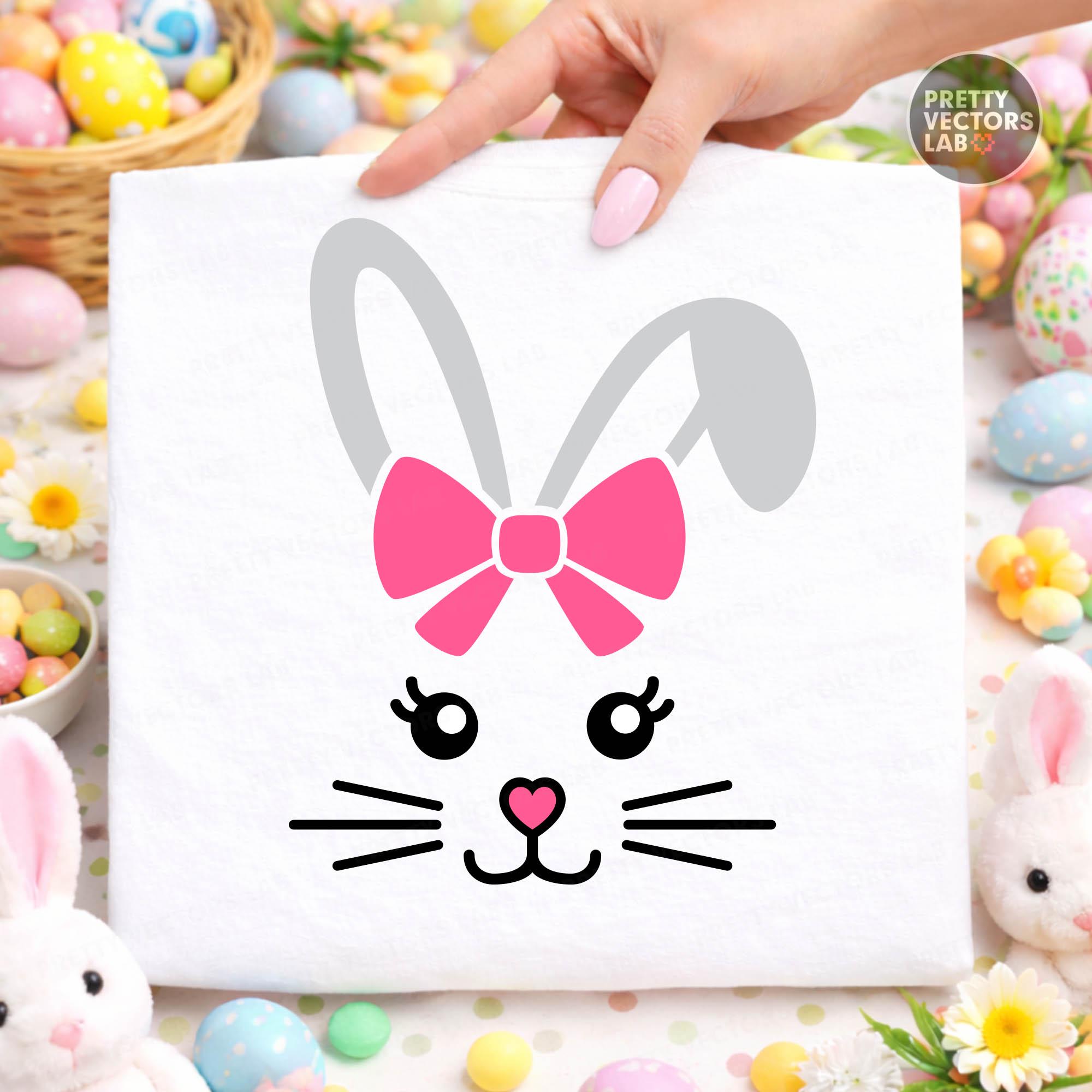 Easter Bunny PNG SVG, Bunny Face Svg Png, Girl & Boy Bunnies Clipart ...