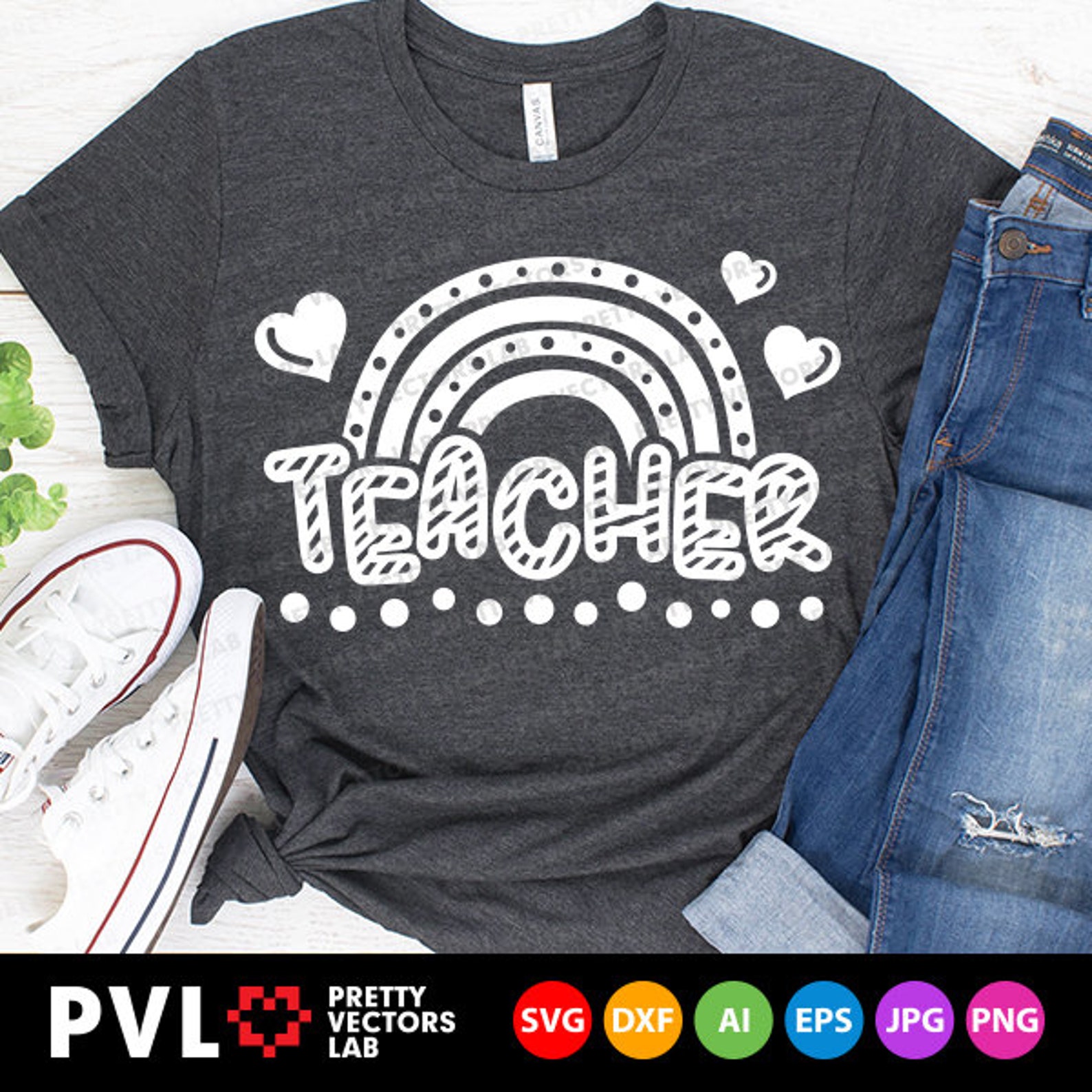 Download Teacher Svg Rainbow Svg Back To School Cut Files School | Etsy