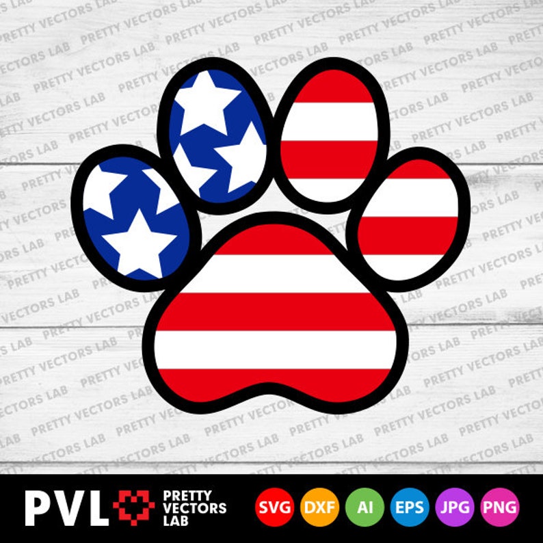 Download Paw Print American Flag Svg 4th of July Svg USA Paw Svg ...