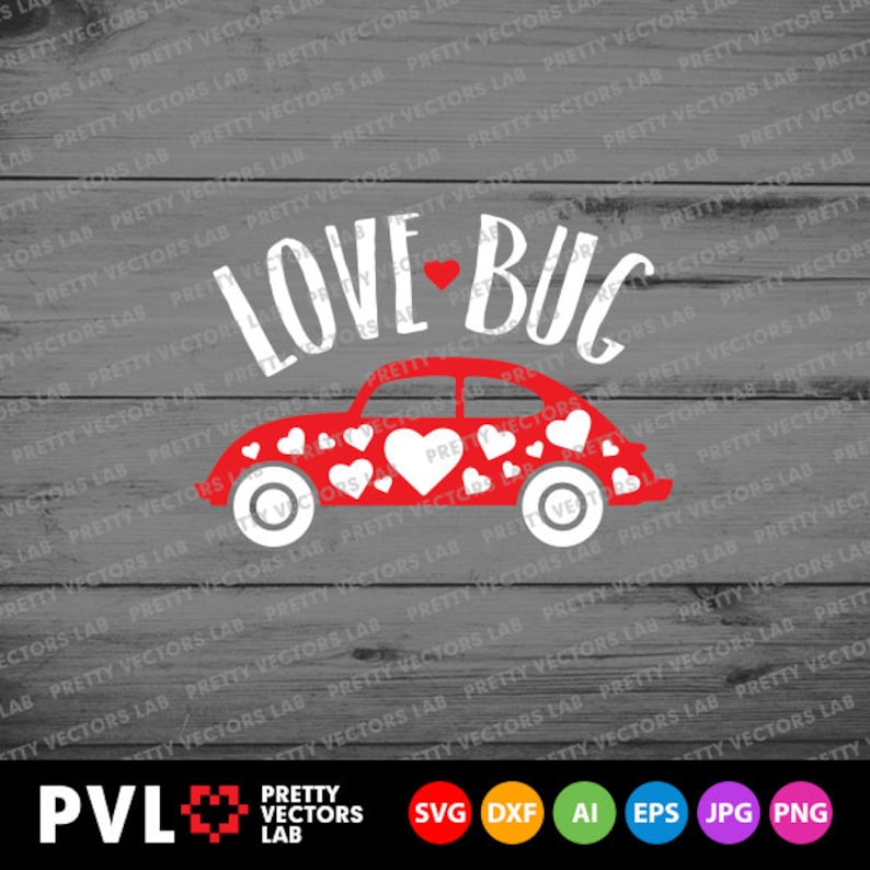Download Love Bug Svg Valentine's Day Svg Vintage Car with Hearts | Etsy
