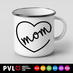 Mors dag Svg, Mamma Svg, Mors hjärta Svg, Kärlek Mamma Svg Dxf Png, Mammas söta design, Mors tröjdesign, Silhuett, Cricut Cut-filer bild 4