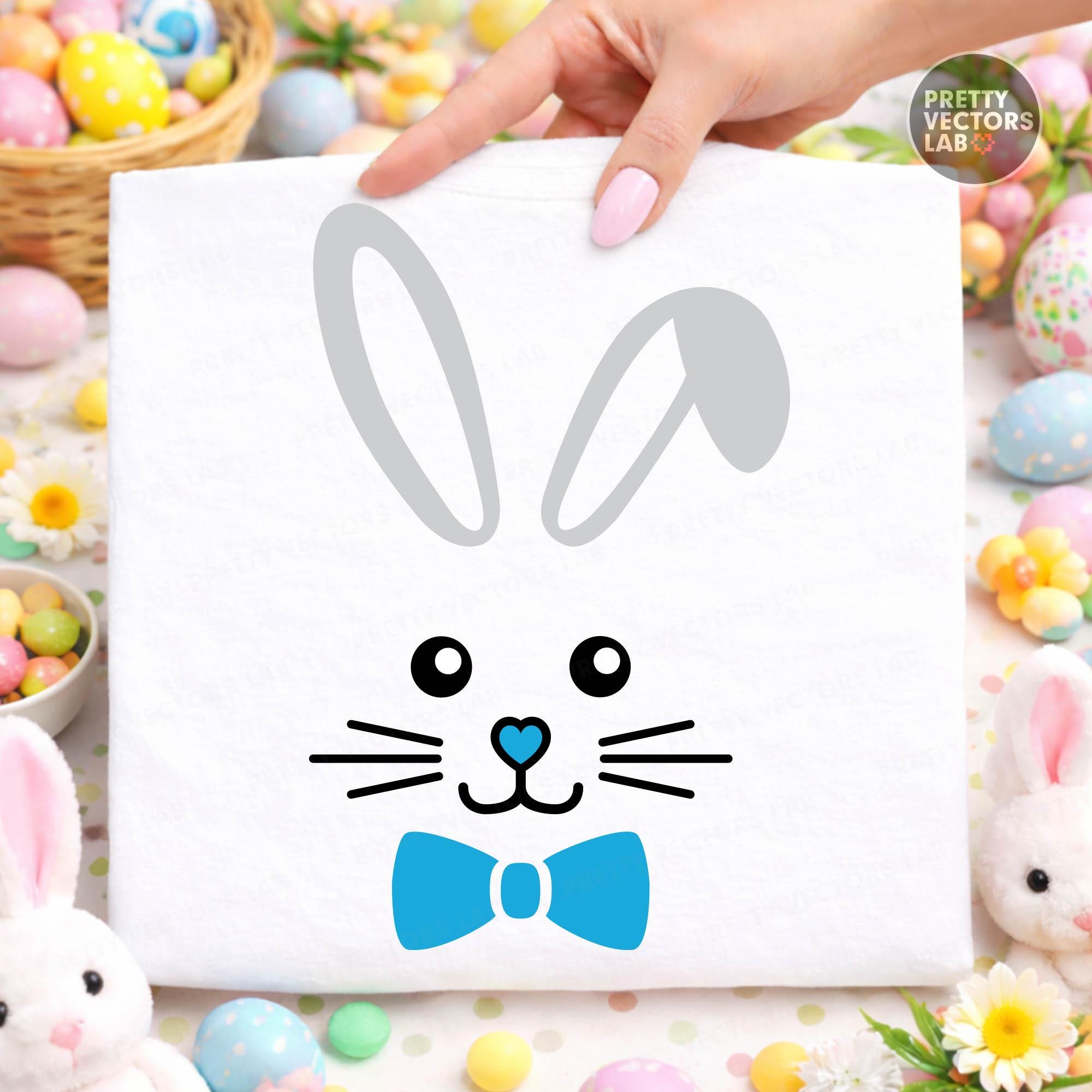 Easter Bunny PNG SVG, Bunny Face Svg Png, Girl & Boy Bunnies Clipart ...