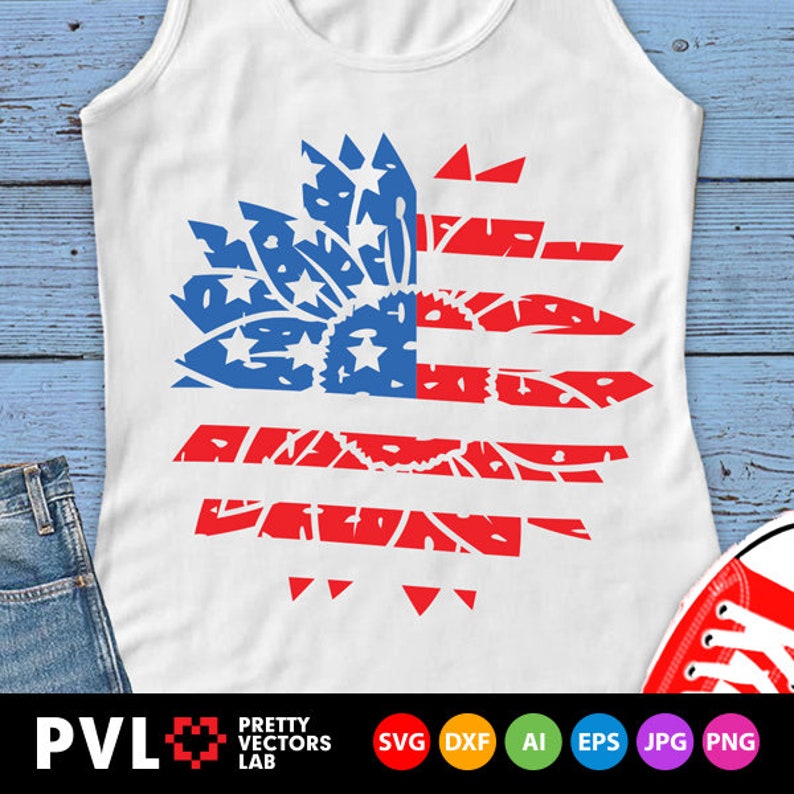 Download Patriotic Sunflower Svg 4th of July Svg Grunge Sunflower ...