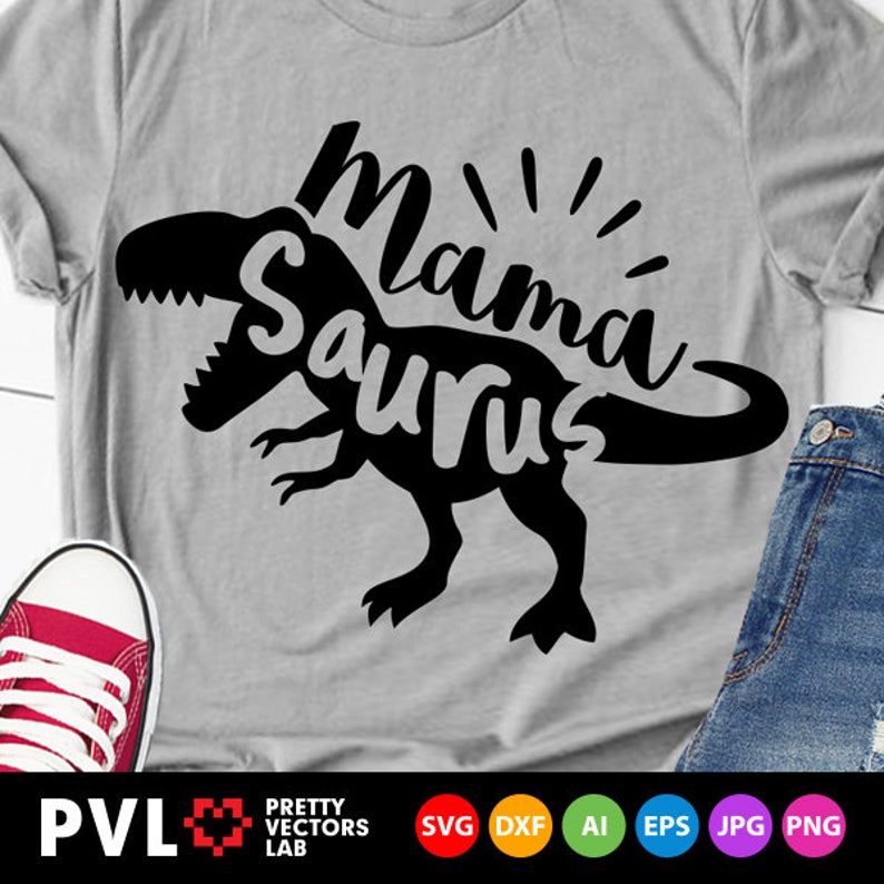 Download Mama Saurus Svg T-Rex Dinosaur Svg Dinosaur Mom Svg Dxf | Etsy