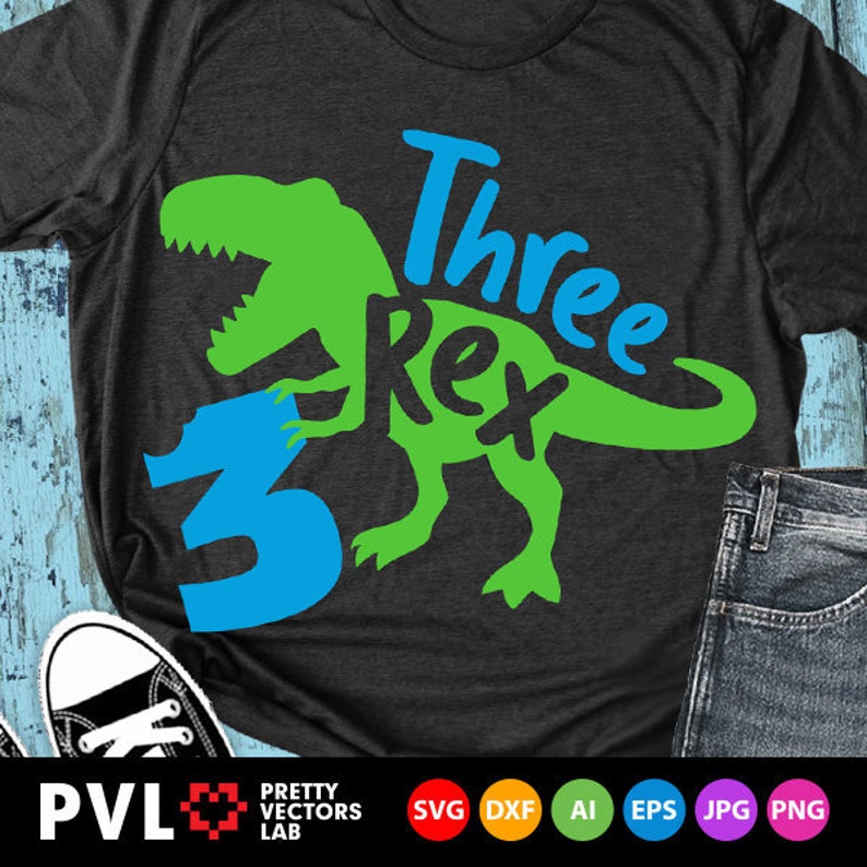 Download Three Rex Svg 3rd Birthday Svg Dinosaur Birthday Svg Dxf ...
