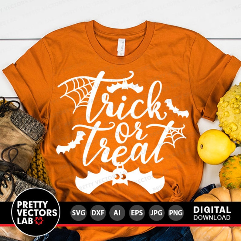 Trick or Treat SVG, Halloween Laser Cut Files, Spooky Sign Svg Png, Door Hanger Svg Png, Halloween Porch Decor, Glowforge Silhouette Cricut image 12