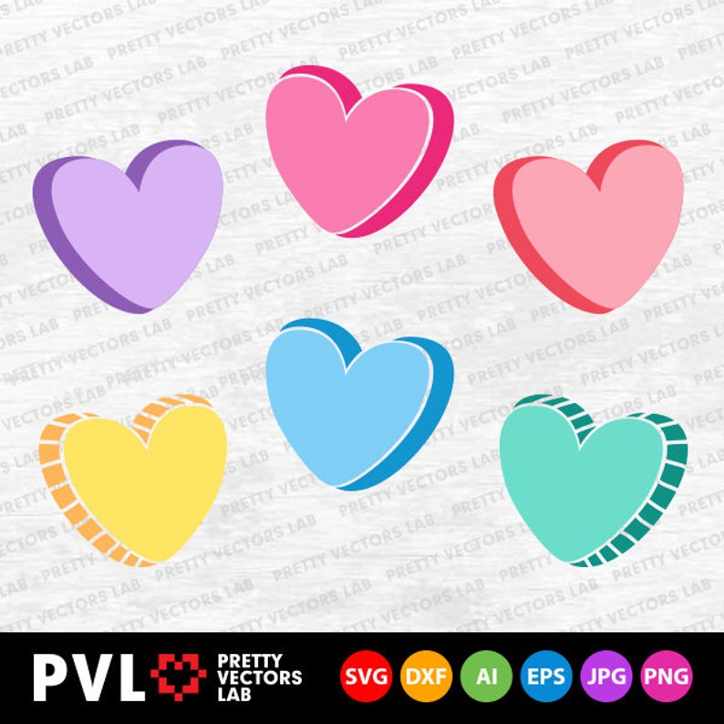Download Candy Hearts Svg Valentines Day Svg Cute Hearts Svg ...