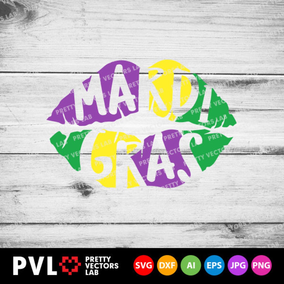 mardi gras lips svg