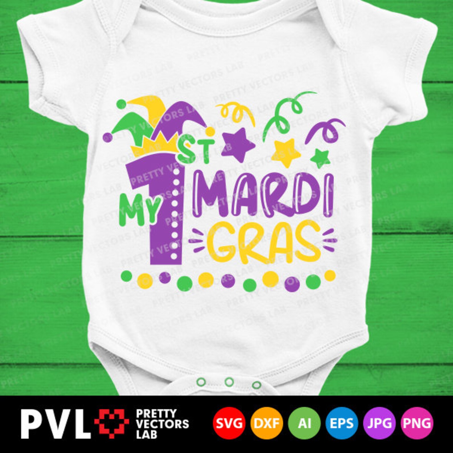 My 1st Mardi Gras Svg Mardi Gras Svg Dxf Eps Png Kids Shirt | Etsy