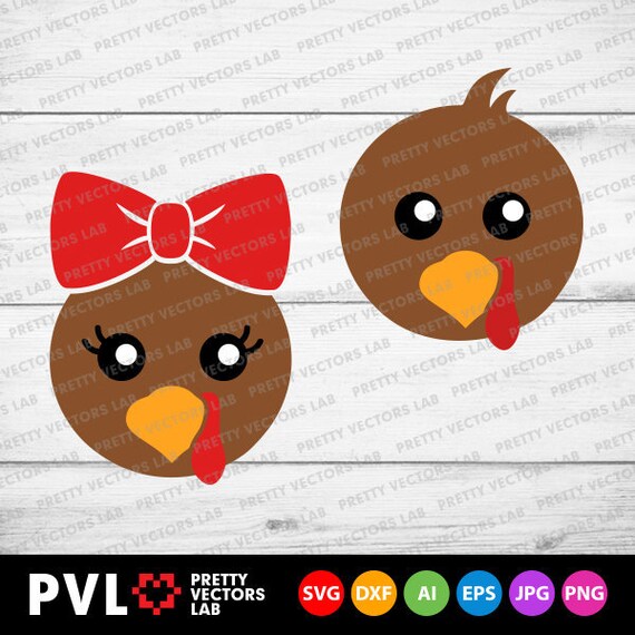Download Turkey Svg Girl Boy Turkey Face Svg Thanksgiving Svg Dxf Eps Etsy