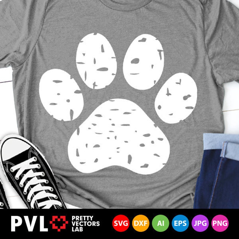 Download Grunge Paw Svg Distressed Paw Print Svg Dog Paw Svg Cat | Etsy
