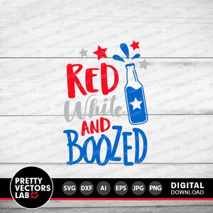Rödvit och berusad PNG SVG, 4 juli Svg Png, rolig fjärde juli-grafik, Amerika, USA-skjortdesign, sublimering (digital nedladdning) bild 12