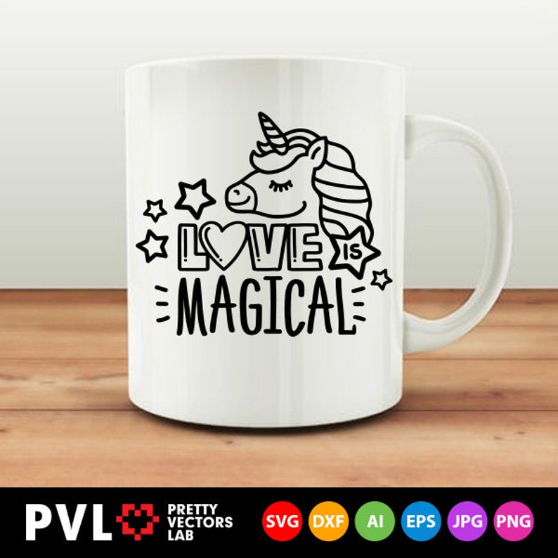 Download Love is Magical Svg Valentine Unicorn Svg Valentine's | Etsy
