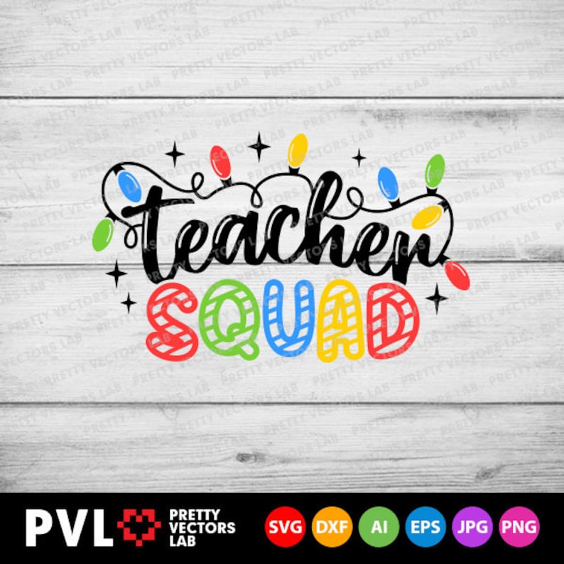 Teacher Squad Svg Christmas Svg Christmas Lights Cut Files - Etsy