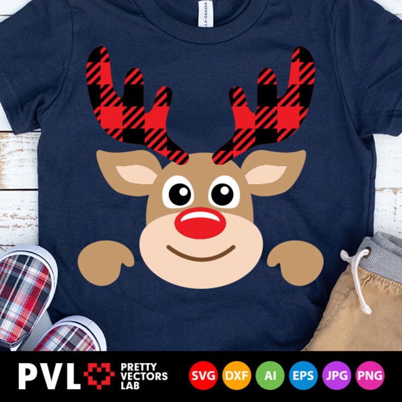 Download Christmas Svg Buffalo Plaid Reindeer Svg Boy Reindeer Svg ...