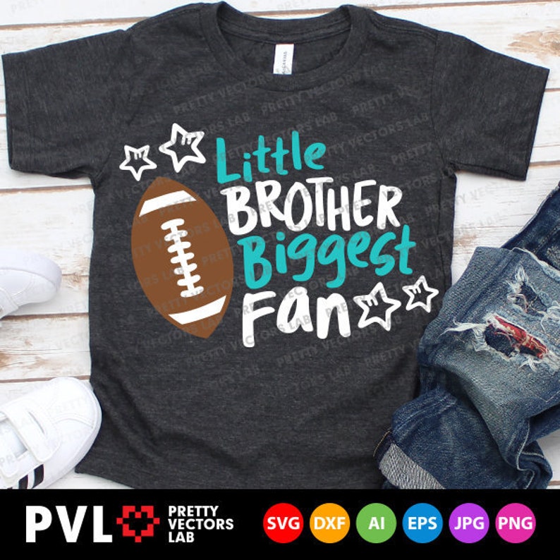 Little Brother Biggest Fan Svg Football Brother Svg Cheer - Etsy