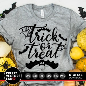 Trick or Treat SVG, Halloween Laser Cut Files, Spooky Sign Svg Png, Door Hanger Svg Png, Halloween Porch Decor, Glowforge Silhouette Cricut image 11